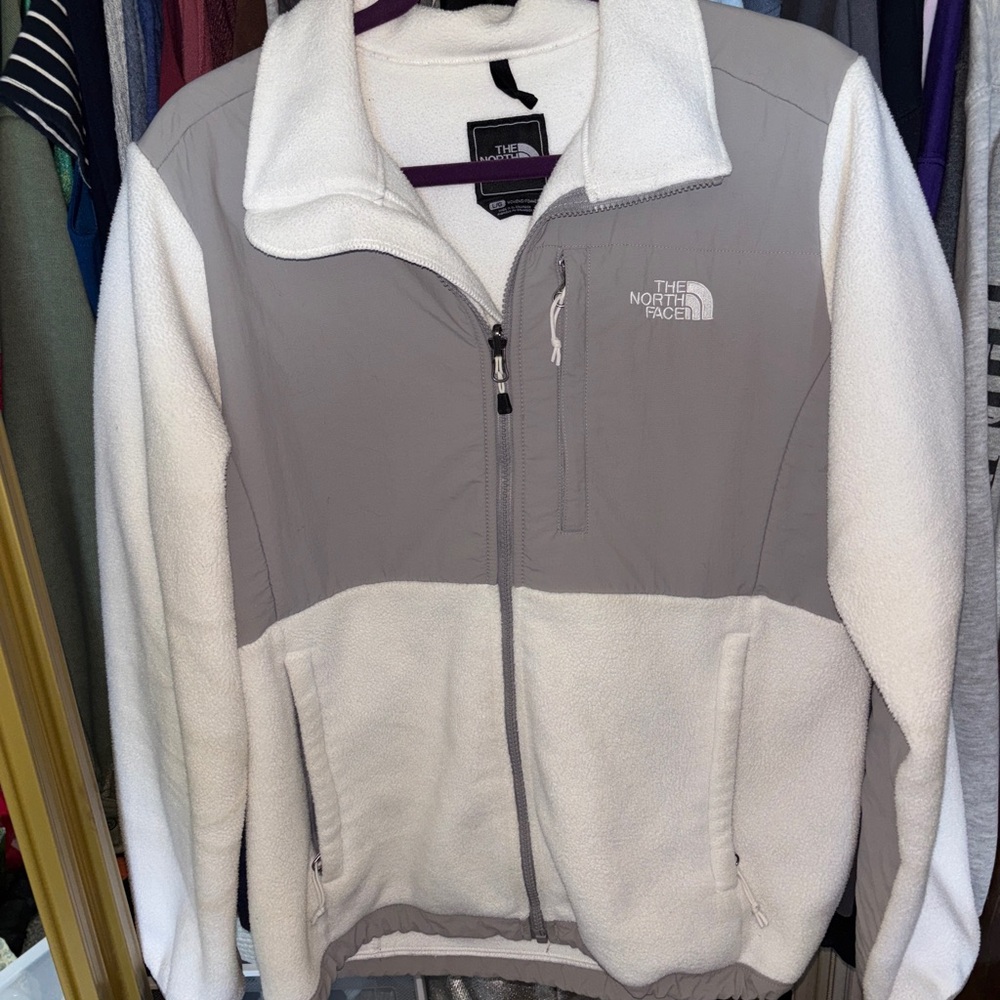 The North Face Cream and Black Fleece Jacket